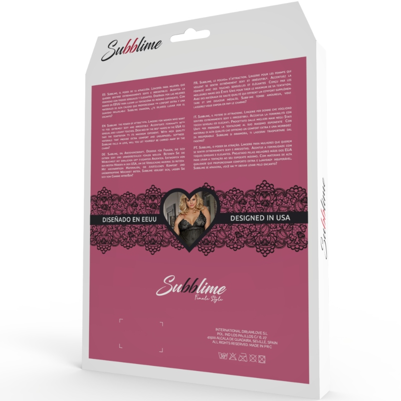 Babydoll seducente rosso con trasparenze e fantasie floreali