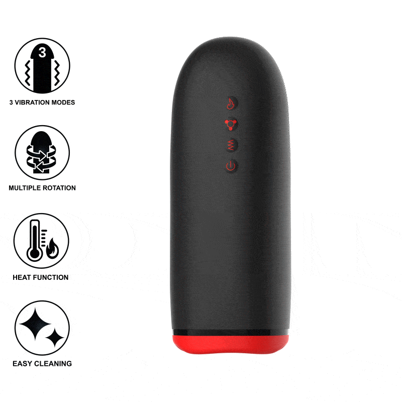 Masturbatore Spin-X di JAMYJOB: stimolazione riscaldante e vibrante