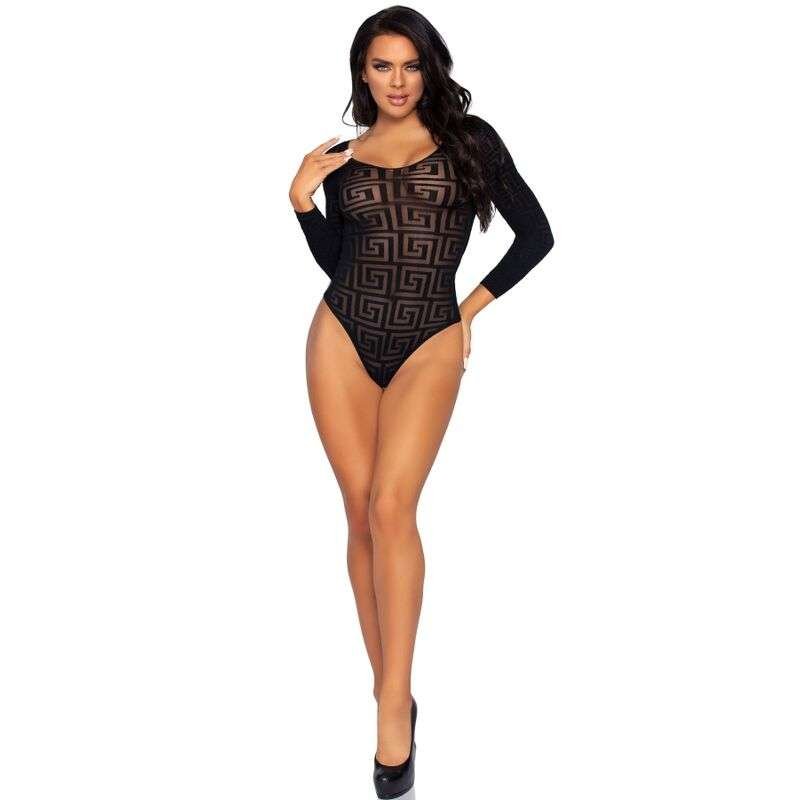 Body a mosaico opaco trasparente Leg Avenue, seduzione femminile elegante