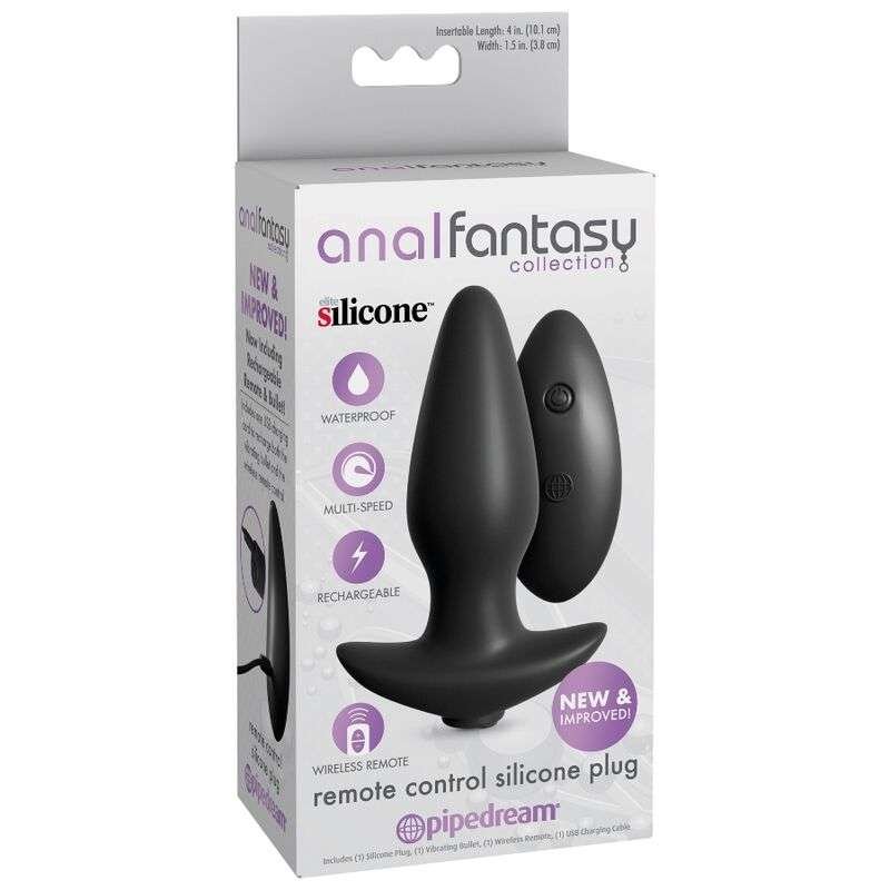 Tappo anale in silicone wireless con telecomando e vibrazioni multiple
