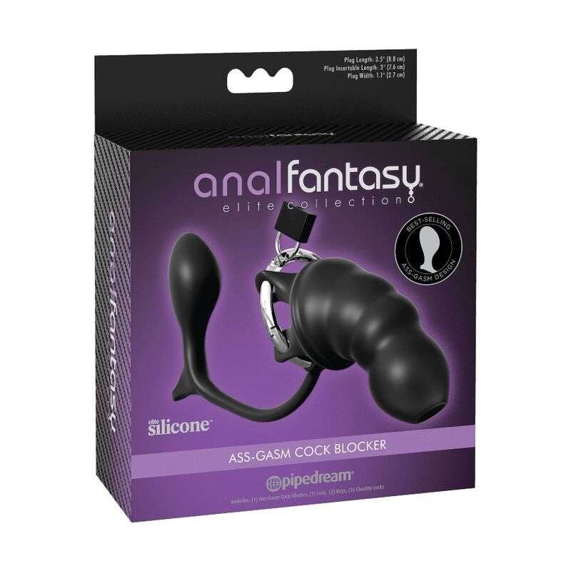 Gabbia di Castità Silicone con Plug e Lucchetto per Bondage