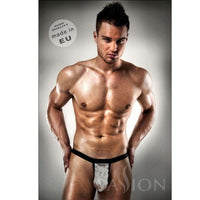 Thumbnail for Perizoma Uomo Metallo Bianco e Nero - Passione Men Lingerie S/M