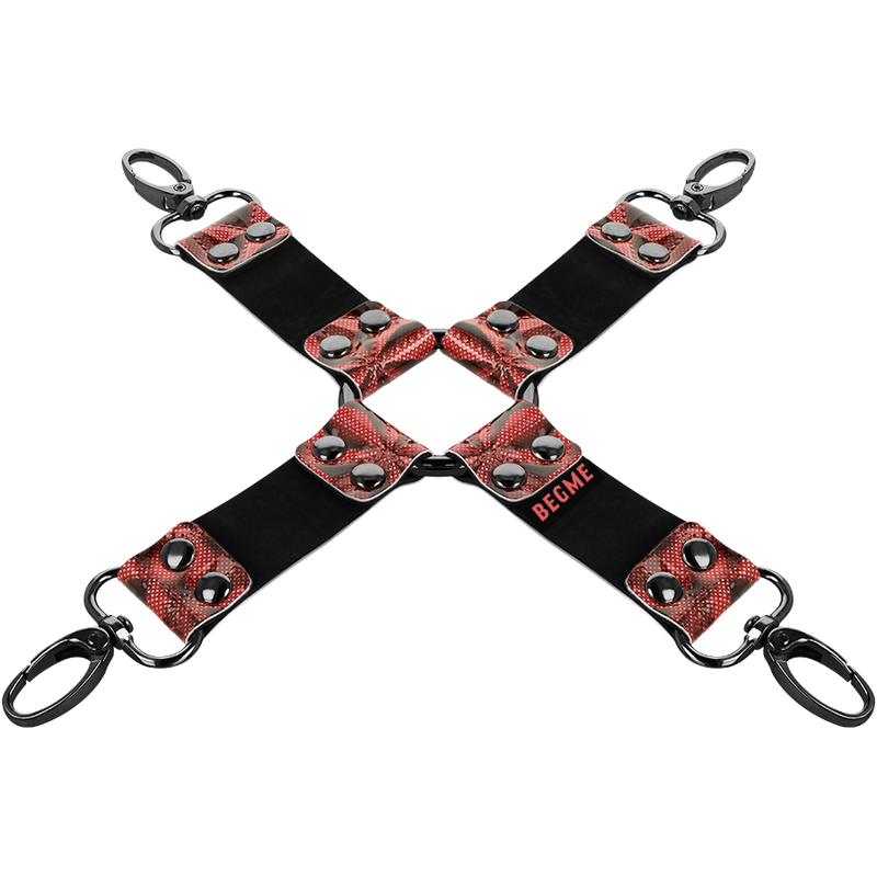 Croce in Pelle Vegana per Bondage Completo – Colore Rosso e Nero