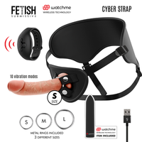 Thumbnail for Cyber Strap Harness Dildo Vibrante Regolabile in Silicone Realistico
