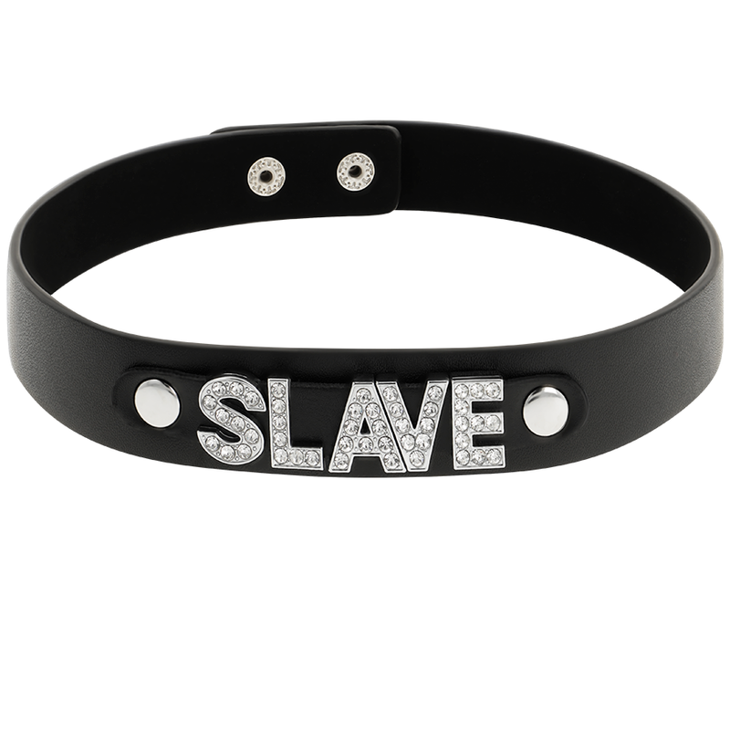 Collare BDSM "Slave" in Pelle Vegana Regolabile per Look Audaci