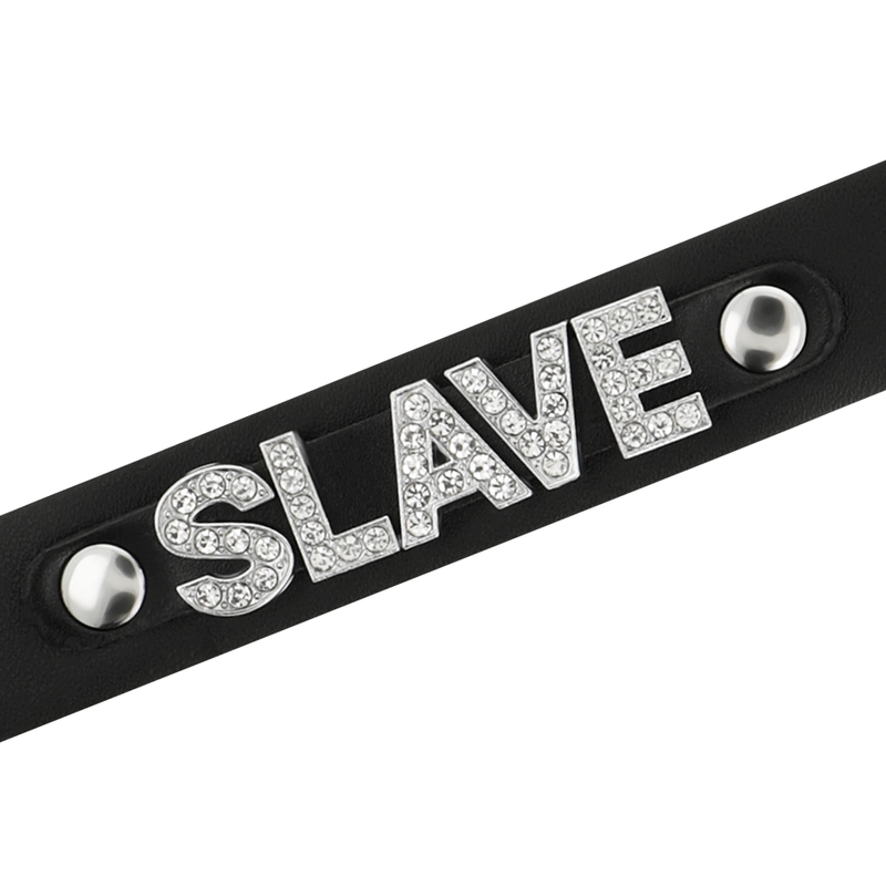 Collare BDSM "Slave" in Pelle Vegana Regolabile per Look Audaci