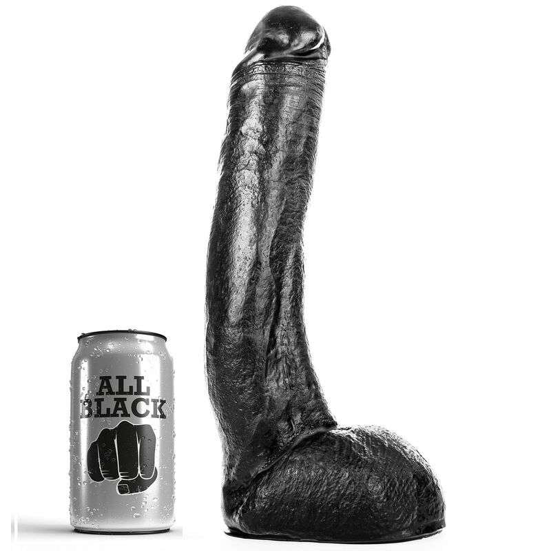 Dildo All Black Morbido e Flessibile con Testicoli - Realistico e Sicuro