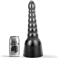 Thumbnail for Dildo All Black con Scanali Stimolanti – Grande Dimensione e Materiale Sicuro