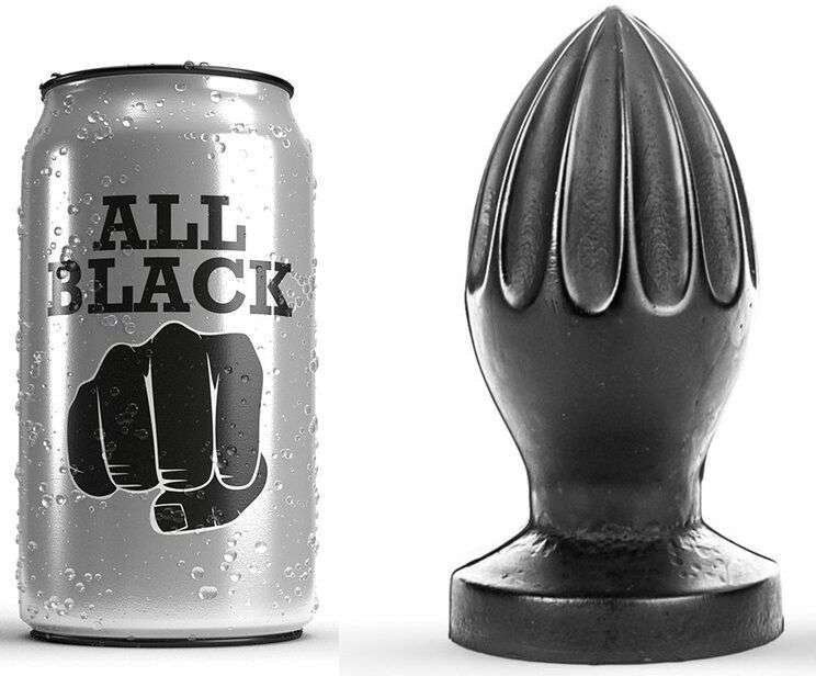 Buttplug All Black con Scanlature Profonde e Materiale Sicuro