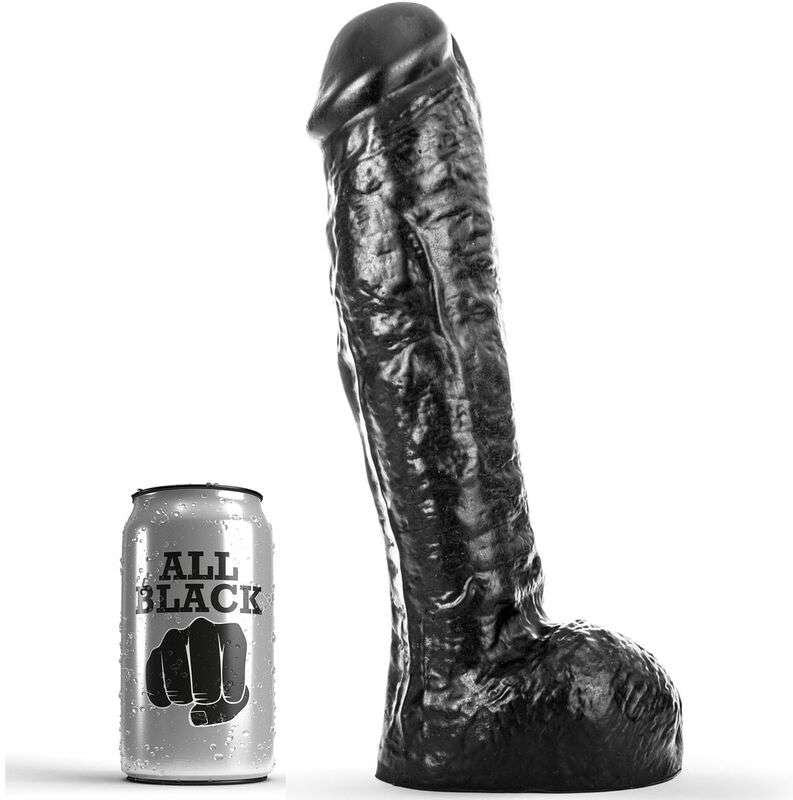 Dildo All Black Spesso con Vene – 29 cm di Piacere Elegante