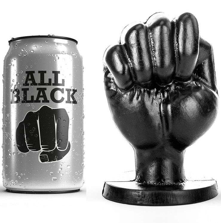 Plug Anale Fisting All Black a Forma di Pugno Impermeabile 13 cm