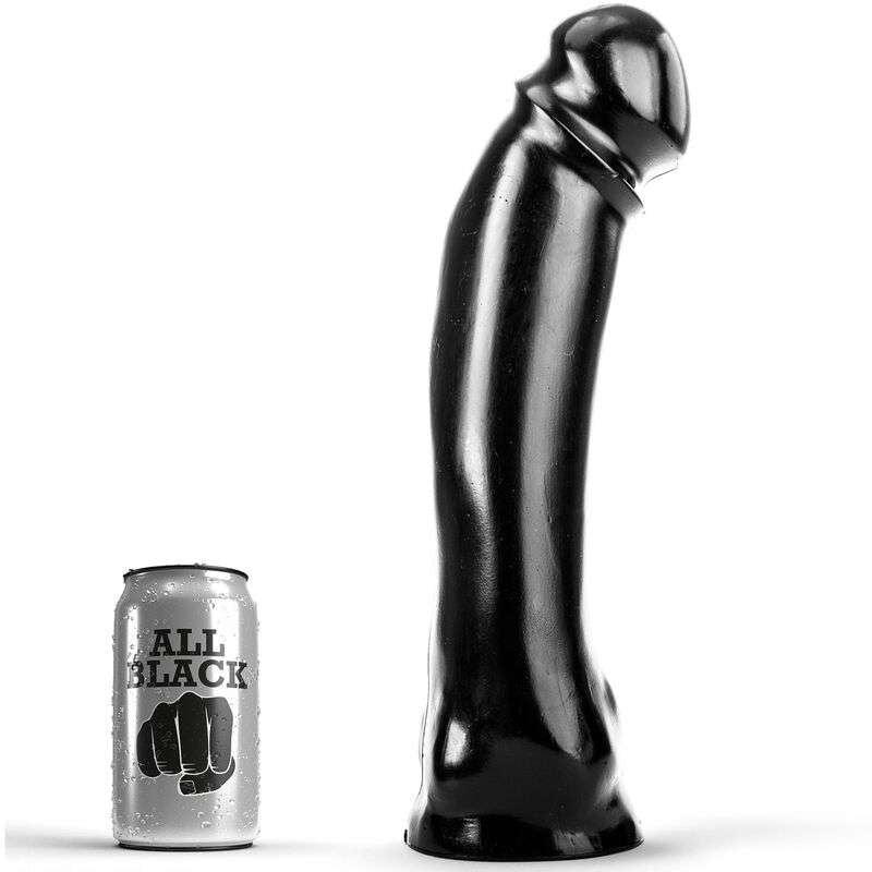 Dildo All Black Dritto Lungo 33 cm per Uso Vaginale e Anale