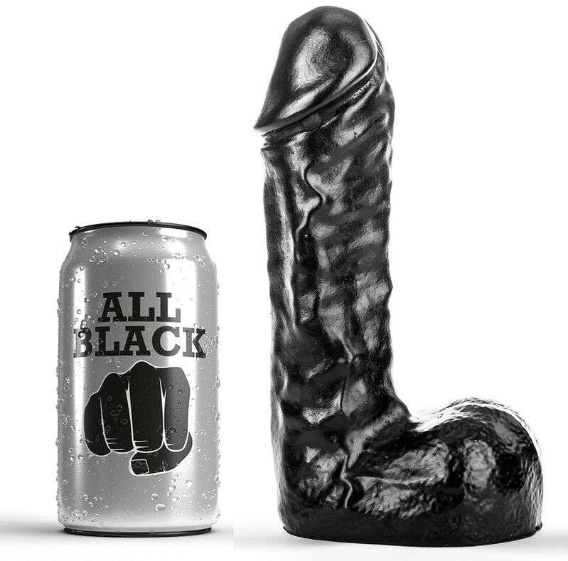 Dildo All Black Venato Morbido e Flessibile per Piacere Completo