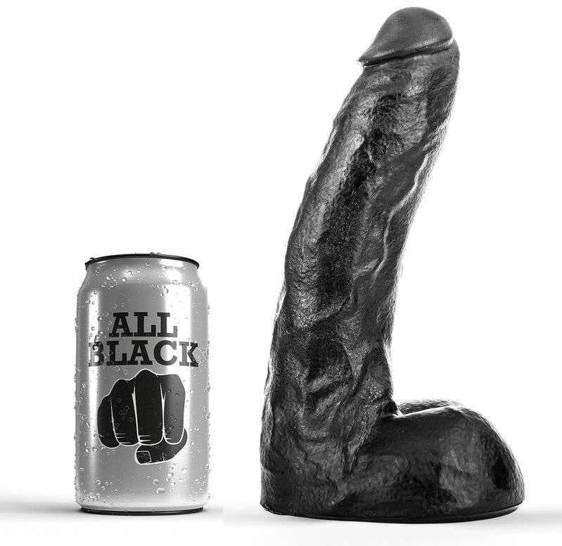 Dildo All Black Venato Morbido e Flessibile per Piacere Duale
