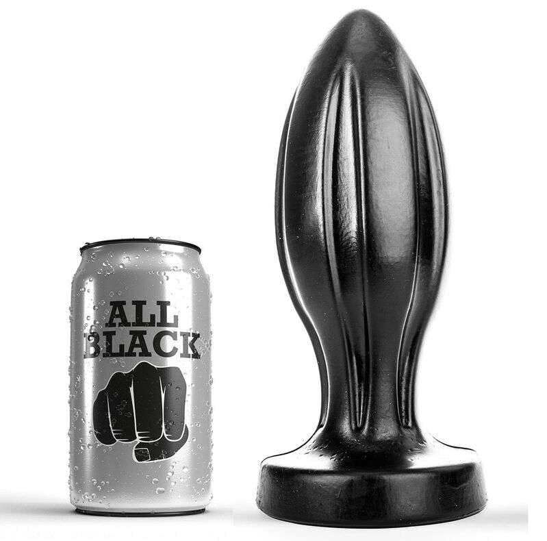 Plug Anale All Black Impermeabile con Scanali e Forma Liscia