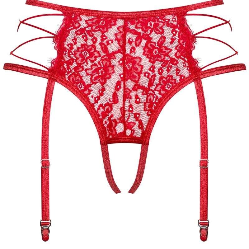 Reggicalze Rediosa in Pizzo Rosso Seducente S/M È Sensuale
