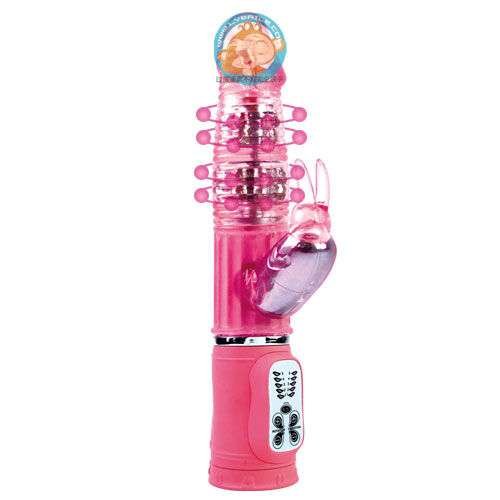 Vibratore Rotante con Coniglio Stimolante Rosa 27 cm 5 Funzioni