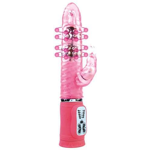 Vibratore Rotante con Coniglio Stimolante Rosa 27 cm