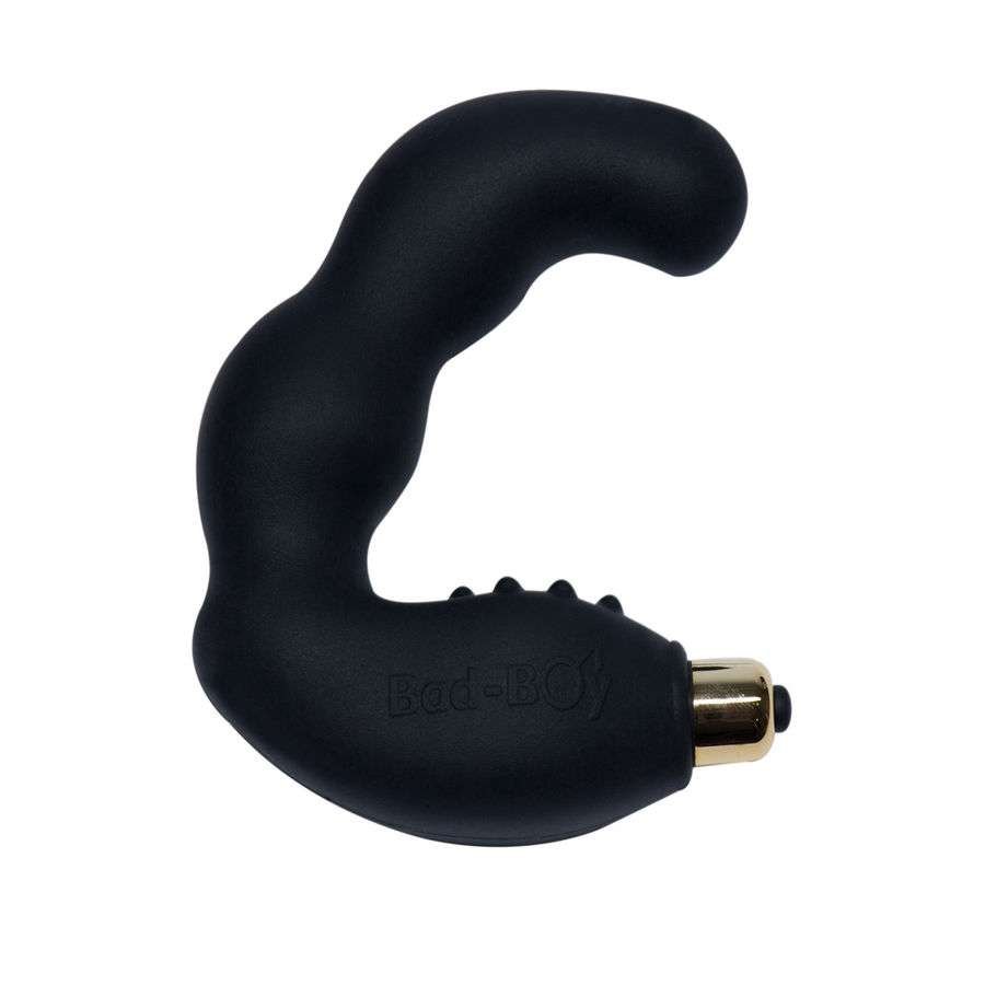 Stimolatore prostata e perineo con contorni, silicone medico, nero