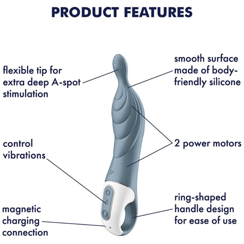 Vibratore in silicone per il punto A, stimolazione profonda e intensa