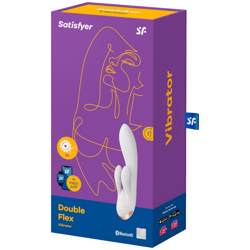 Vibratore Satisfyer Double Flex con App, Stimolazione G e Clitoride