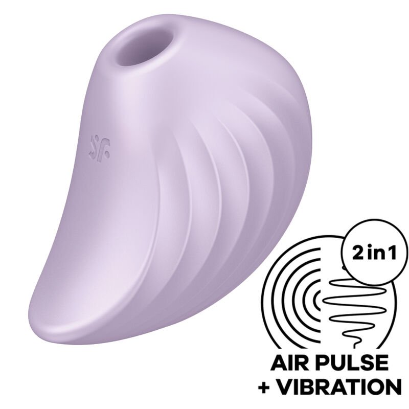 Stimolatore Pearl Diver Viola con Onde d'Aria e Vibrazioni