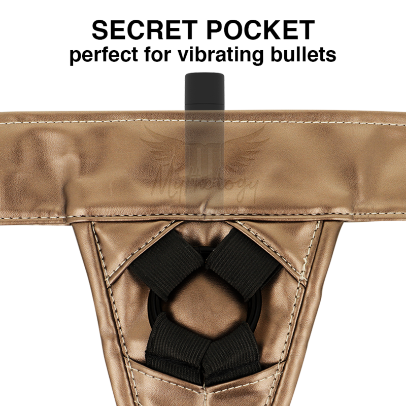 Imbracatura Mythology Fantasy Gold L/XL – Compatibile con dildo ventosa