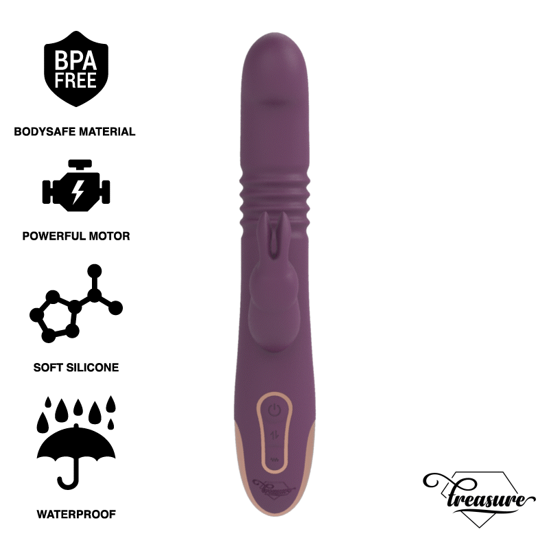 Vibratore Bastian Rabbit Up Down in Silicone Medico, 10 modalità di vibrazione