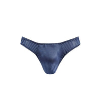 Thumbnail for Perizoma Uomo Navale in Raso Nero e Blu Navy – Comfort e Seduzione