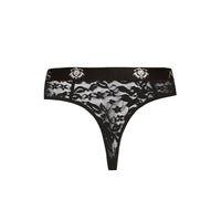 Thumbnail for Stringa Uomo Romantica in Pizzo Nero Floreale Elegante e Confortevole