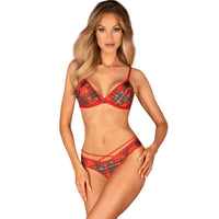 Thumbnail for Lingerie Natalizia Calda Set Due Pezzi con Dettagli Sexy e Oro