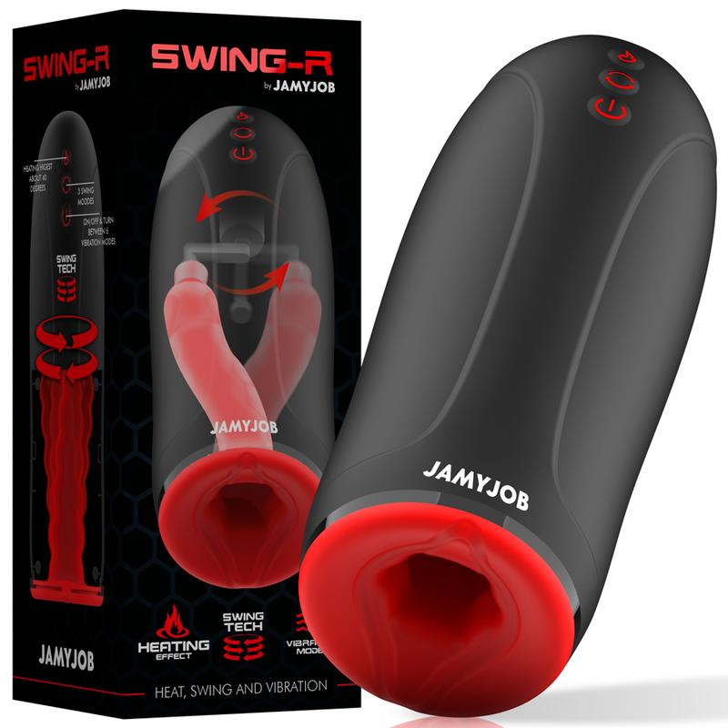 Masturbatore maschile premium SWING-R con riscaldamento e vibrazione