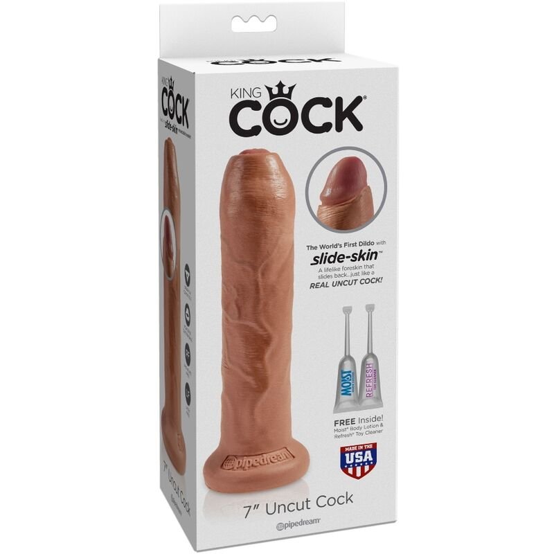 Dildo realistico non circonciso con prepuzio retrattile e base a ventosa
