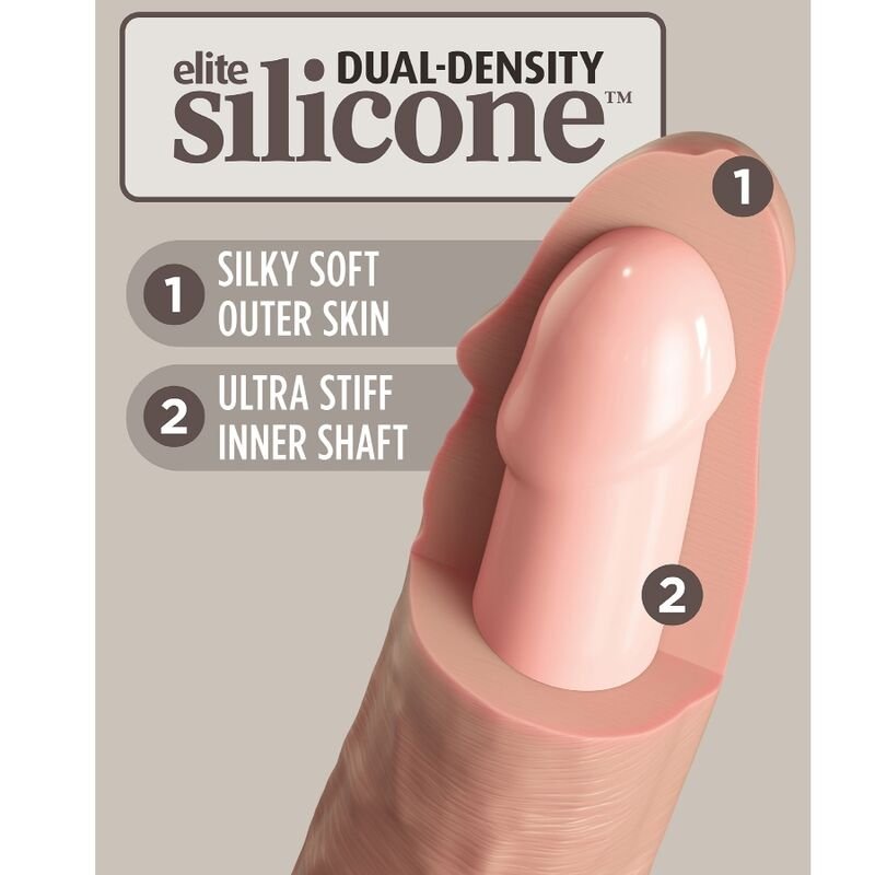 Dildo in Silicone King Cock Elite con Vibrazione e Ventosa Antiscivolo