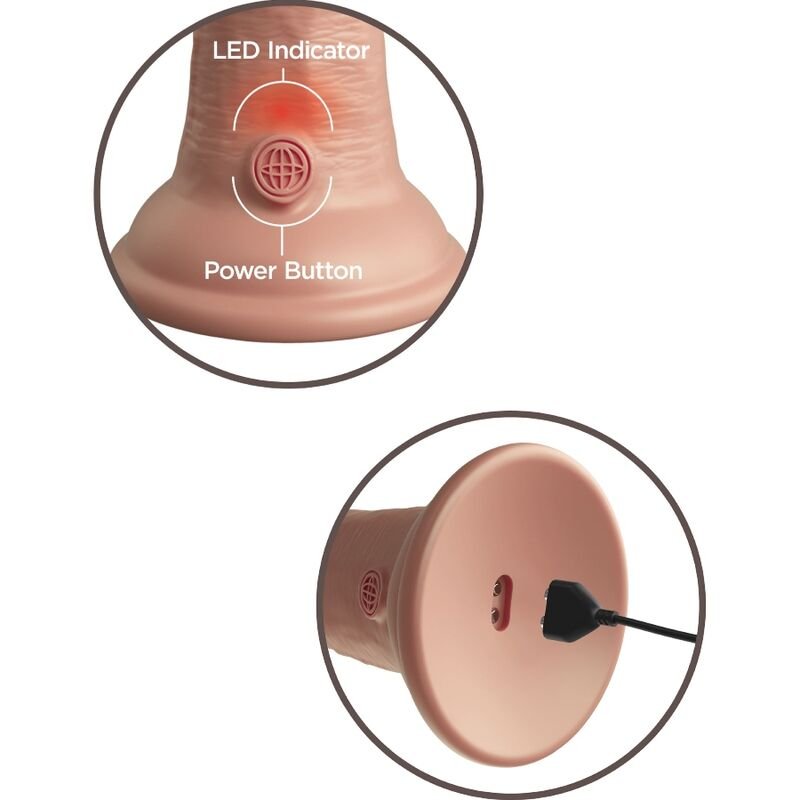 Vibratore realistico in silicone King Cock Elite con vibrazioni e ventosa