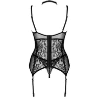 Thumbnail for Corsetto nero regolabile con pizzo e perizoma - Eleganza sensuale Liv Co