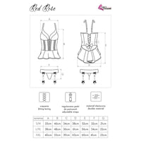 Thumbnail for Set Red Rose sexy con corsetto ricamato e reggicalze eleganti