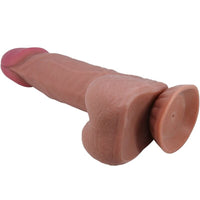 Thumbnail for Dildo Realistico in TPR con Ventosa e Pelle Scorrevole, Caramello