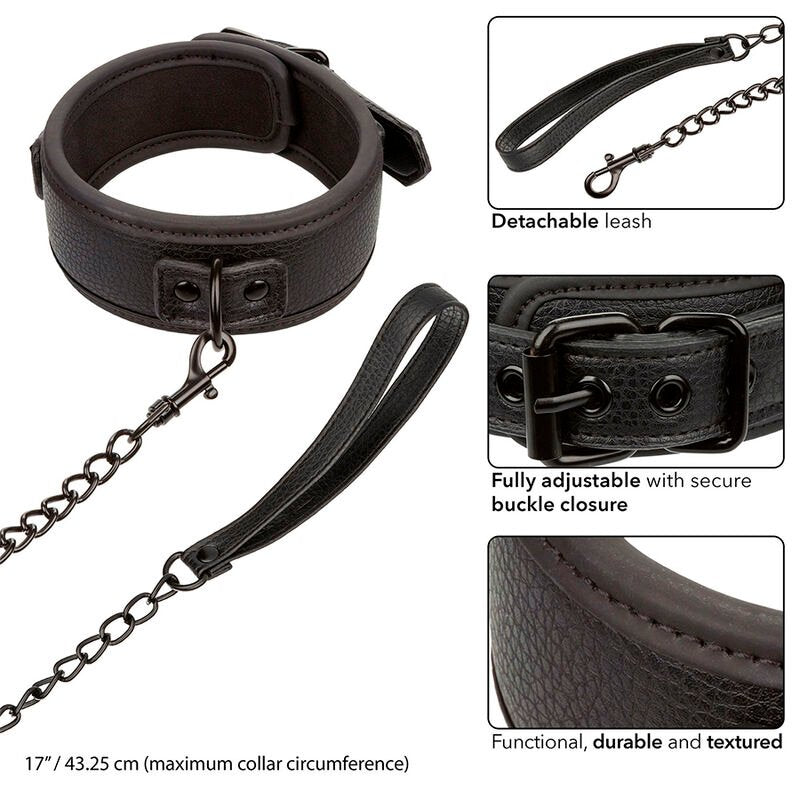 Set Collare e Guinzaglio in Metallo Nocturnal: Eleganza e Controllo