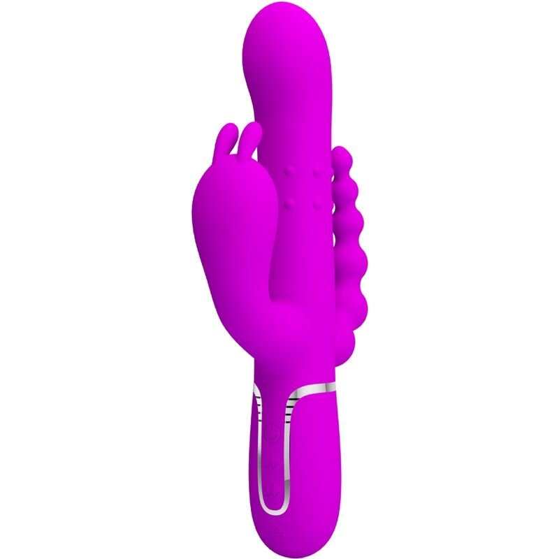 Vibratore con Coniglio Triplo Stimolazione Intensa, Silicone Soft Touch