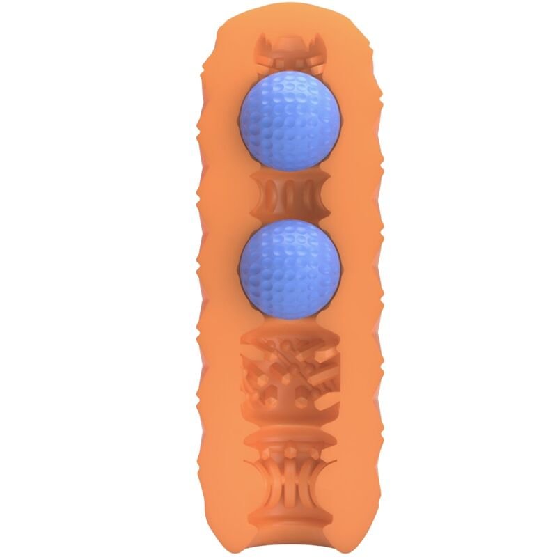 Masturbator con Palline Interni, Morbido e Impermeabile Arancione