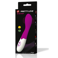 Thumbnail for Vibratore Bishop in Silicone con 30 Modalità di Vibrazione Viola Bianco