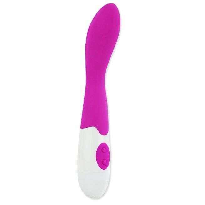 Vibratore Bishop in Silicone con 30 Modalità di Vibrazione Viola Bianco