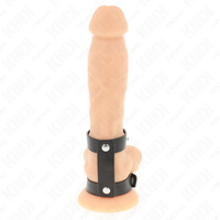 Thumbnail for Anello pene regolabile in pelle doppia per piacere e controllo