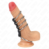 Thumbnail for Anelli penetrazione in metallo e pelle collegati, controllo e stile