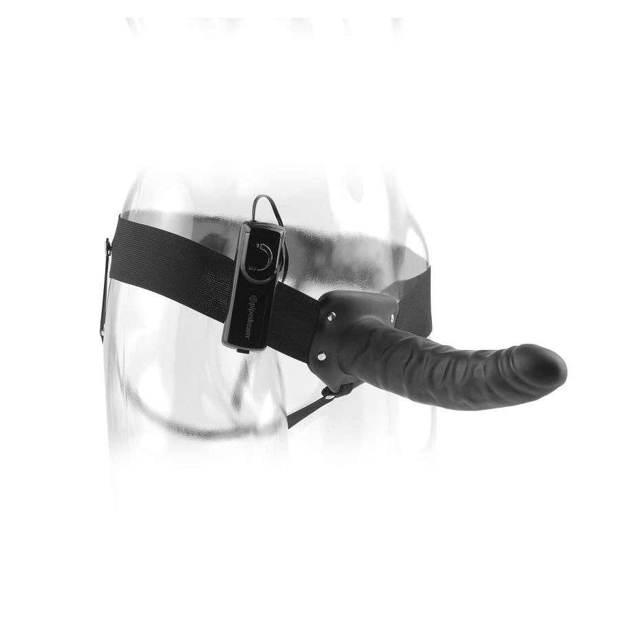 Strap-on Hollow da 8" con Vibrazioni - Imbattibile Sicurezza e Piacere
