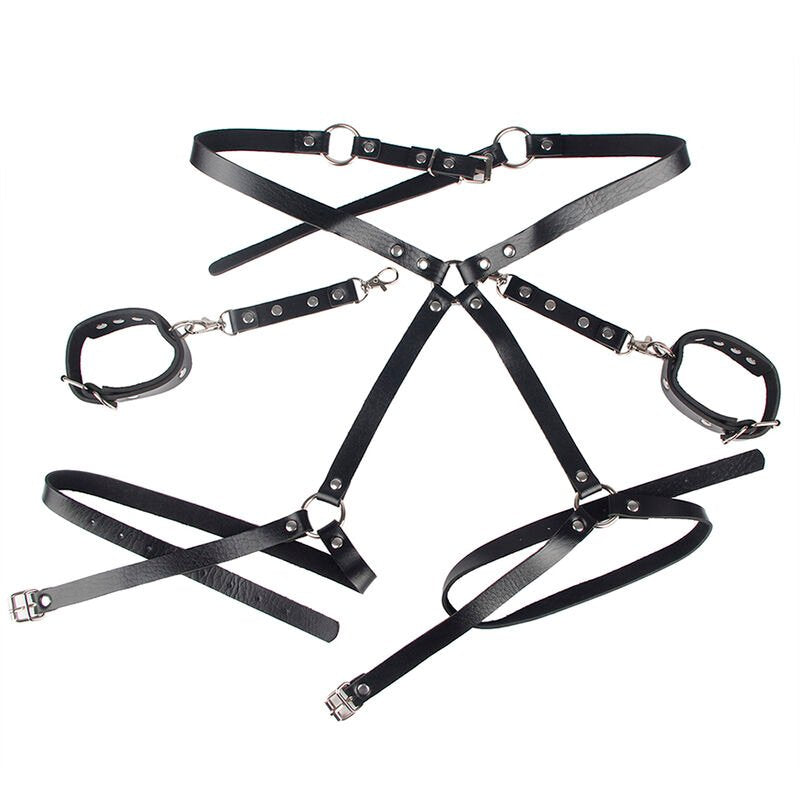 Manette bondage nere con cintura elegante – Taglia unica Sublime