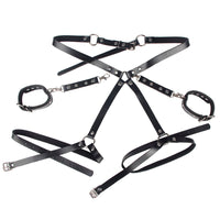 Thumbnail for Manette bondage nere con cintura elegante – Taglia unica Sublime