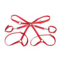 Thumbnail for Manette Bondage Rosso con Cintura Elegante e Comfort Superiore