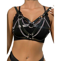 Thumbnail for Cintura Punk Bondage Nera con Fibbie in Metallo – Taglia Unica